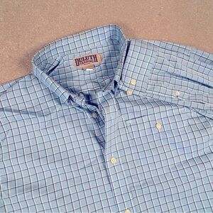 Duluth Trading Blue Plaid Button Down 1 pocket Dress Shirt‎ Men's Large